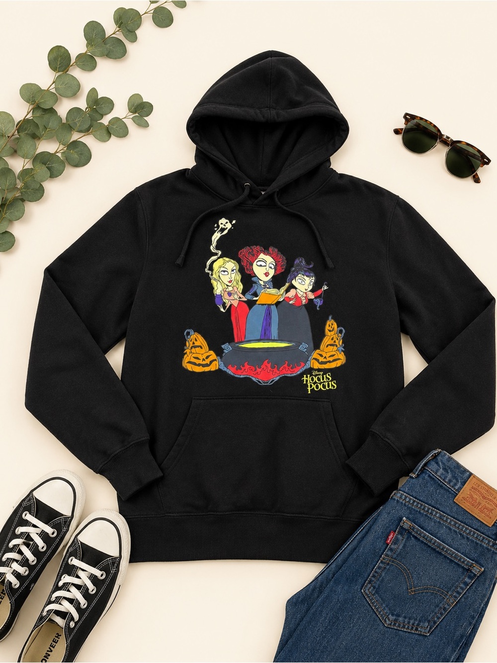 Disney Hocus Pocus Sanderson Sisters Black Hoodie Medium Halloween